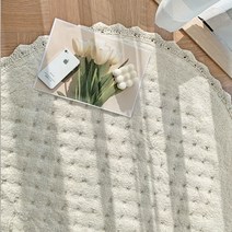 더프리그 엘린 엠보싱 순면 사계절 인테리어 원형 러그 - 2color