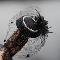 개화기 무대소품 머리 장식 헤어 액세서리 진주 면사포 모자 복고풍 레트로 중세 크리스마스 할로윈 파티