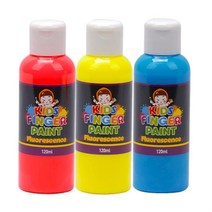 키즈맘아트 미술놀이 핑거페인트 형광색 120ml x 3색 세트, 본상품
