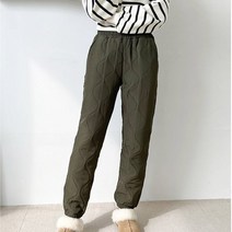 보슈아 여성 퀄팅 패딩 조거팬츠 허리밴딩 77까지 겨울바지 Q877