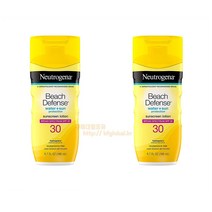 뉴트로지나 Beach Defense 해변용 썬크림 SPF-30 워터 프루프 493ml(6.7 fl. Oz) 2팩