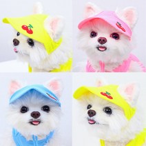 티아라펫 체리 쿨링 모자 강아지 썬캡 모자 자외선 차단 대형견 중형견, 옐로우