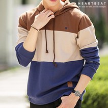 하트비트 레체벨 후드티 베이직핏 배색 긴팔 티셔츠 커플룩 단체복 남자 여자 남여공용 커플티 빅사이즈 단체티