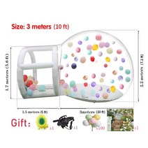 에어쿠션 목 배개 팽창식 버블 야외 텐트 투명 PVC 송풍기 포함 돔 풍선 파티 쇼, [01] 3 meters