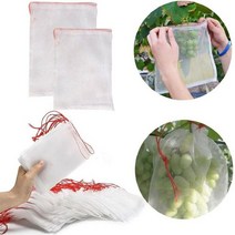 블루베리 방조망 고추 그물망 호박 오이 참외 보호망 1pcs 나일론 곤충 방지 식물 과일 drawstring 메쉬 자루에 넣기 쌀 번식 가방 파종 거즈 담근 씨앗, 30x20, 하얀