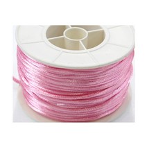 (재미스쿨) 실크사 1롤 실크줄 목걸이끈 매듭끈 구슬꿰기끈, 1개, 분홍