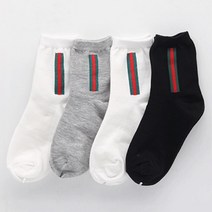 5P 명품스타일 여성 캐주얼 양말 세로띠 세미정장 데일리룩 스니커즈 직장인