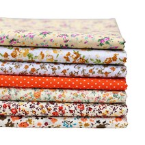 7pcs 면 천으로 인쇄 된 diy 재봉 직물 마모 방지 휘장 태양 꽃 면화 수공예품, Orange