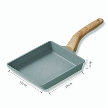 붙지 않는 녹색 프라이팬 15*20cm 일본 타마고야키 오믈렛 알루미늄 합금 계란 팬케이크 메이커 주방 조리, 03 15x20cm