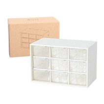 악세사리 화장품 리빙 박스 서랍 정리함 9칸 DD-10558, 화이트