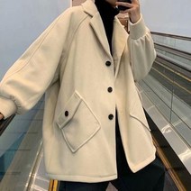 나래가 남성 모직 코트 하프코트 캐주얼 무지 베이직 pfk58