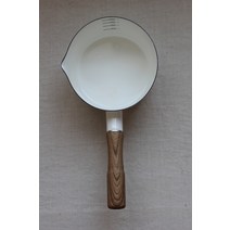 북유럽 스프냄비 밀크팬 레트로 법랑 냄비 인덕션 가스렌지 겸용 우드 손잡이 주방, 전나무, 기본