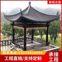 정자 팔각정자 육각정자 나무102868, 네 모퉁이 고대 건물 기둥 외부