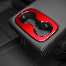 유투카 트랙스 크로스오버 튜닝 2열 컵홀더 레드 우드 카본 몰딩 차량 기스방지 커버 인테리어 용품, 유광레드, 2열 컵홀더 커버 1P