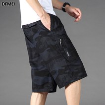 DFMEI 남자 여름 7부 팬츠 와이드 순면 카모 반바지 캐주얼