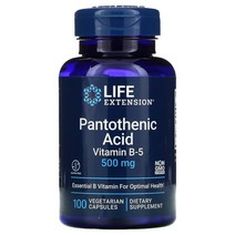 라이프익스텐션 판토텐산 비타민B-5 500mg 베지캡슐 100정, 5병