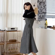 키첼 런지 헤링본 랩 원피스