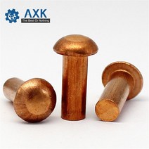100/50Pcs GB867 M2.5/M3 x L 구리 리벳 팬 헤드 솔리드 황동 반 라운드 캡 Nail3-12mm 길이 2.5/3mm 직경, 10 M3X6mm 50Pcs