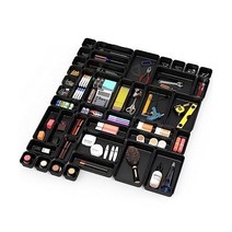 심플 하우스웨어 블랙 책상 서랍정리함 10팩 (3S 3M 3L 1XL), Pack of 42