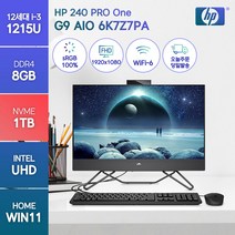 HP 240 ProOne G9 AIO 6K7Z7PA 24인치 12세대 인텔 i3-1215U 윈도우11 올인원PC, i3-1215U/8GB/SSD1TB/윈도우11홈
