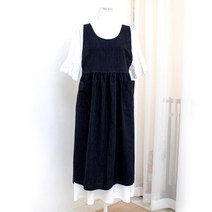 귀여운 스프라이트 원피스 앞치마, 검정