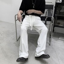 CIUUC 정장 바지 남성 여름 스트레이트 튜브 느슨한 트렌드 조커 학생 잘 생긴 처진 하이 스트리트 바람 바지 남성 캐주얼 바지