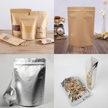 [미패키지] 크라프트 알루미늄 파우치 스탠딩 지퍼백 소분용 커피 잡곡 생식 스탠드형 소포장 100매, 알루미늄1826, 100장