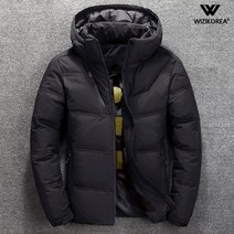 지퍼 배색 후드 탈부착 숏 패딩 점퍼 남자 남성 겨울 WI038P