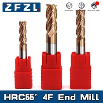 HRC55 카바이드 엔드밀 120mm 엔드밀 4 플루트 밀링 커터 합금 코팅 텅스텐강 절삭 공구 CNC 가공 엔드밀, 23.5X5DX50L - 5PCS