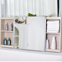 바스퍼 세로 600 댐퍼형 화장실슬라이드장 슬라이드장 욕실거울 슬라이딩장 욕실수납장 욕실장, 1000x600, 화이트