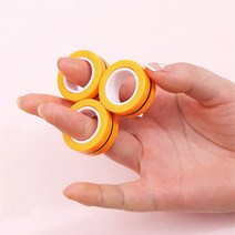 집중력 향상 불안 해소 마그네틱 핑거 기어 손가락 링 반지 수능 학습 능력 공부 스터디 성적 안정 회전 돌리기 놀이 심심풀이 노랑색 옐로우