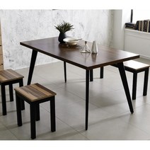 모던 사선다리 스틸 두꺼운 상판 식탁(150cm 2컬러) 목재 디자인 부엌 주방, 01.아카시아_1500식탁