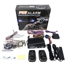 자동차 원격시동 스마트폰 스마트키 경보기 리모컨키 goxfaca universal 12v car alarm security protection system lcd remote, 검은색