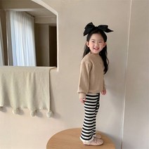 여아 니트티 단가라 부츠컷 레깅스 2종세트 봄 유아 아동 등원룩