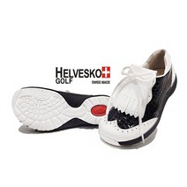 헬베스코 헬베스코 여성골프화 22 S/S 에나멜 블랙 화이트 테슬 스파이크리스 (5-10007-10-LYA) 이월특가