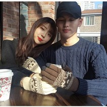 [5개무료배송] 기모 스마트폰 터치장갑 성인용 크리스마스 루돌프커플장갑 5세트 (2+3) KC안전인증