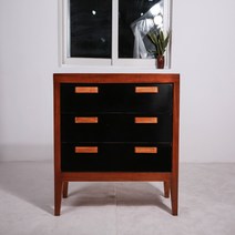 BIANCO ITALIA 북유럽풍 마호가니 블랙 3단 서랍장