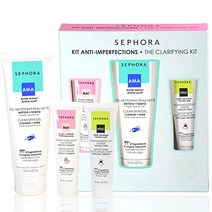 Sephora 정화 키트 - 클린 스킨 젤 클렌저 토너 슈퍼 매트 하이드레이팅 모이스처라이저 브라이트 스킨 각질 제거 스무딩 스크럽
