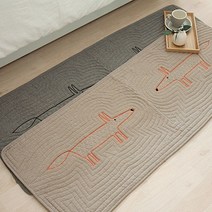 북유럽 누빔 면 자수 사계절 퀼트 패드 발매트 현관 주방 다용도 매트, 여우(베이지)