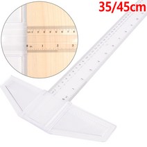 cm inch 제도용 T자 수평 수직 티자 학생용품 룰러, 1개, 35cm