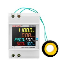 디지털전압계 Din Rail LCD 디지털 전압계 전류 전력 전기 에너지 kWh 미터 주파수 볼트 앰프 모니터 AC 22, 외부 CT, 중국, AC 300V-450V