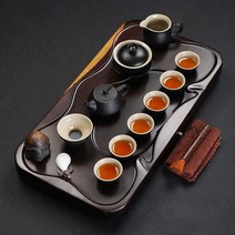 흑단목 다도세트 다기 트레이 우드 차판 보이차 찻상, 스타일 06