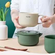 편수 양수 라면 끓이기 조리 냄비 도자기 라면기 전자렌지용 2색상, 양수 올리브