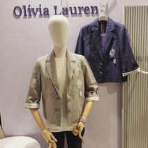 올리비아로렌 세련된 테일러드 카라 린넨 코튼 홑겹 숏 자켓 nc청주점 vocfuym4311