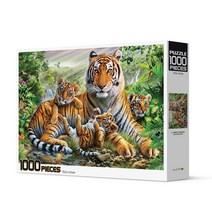 액자포함 직소퍼즐 1000조각 호랑이 가족 HP1008