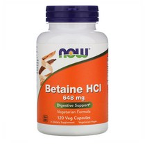 NOW Foods Betaine HCL 베타인 648mg 120캡슐 1개, 3개