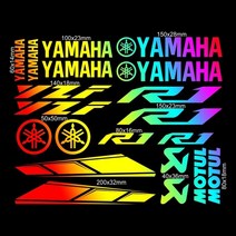 슈퍼커브튜닝 반사 오토바이 Yamaha Yzf R1 R3 R6 로고 데칼 탱크 스티커-69, 2.Radium