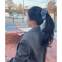대전언니 1+1 [당일출고] 리본 골지 바나나핀 반묶음 포니테일 헤어 집게핀 5컬러