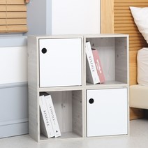 리드디 화이트 우드 공간박스 오픈형2p + 도어형2p