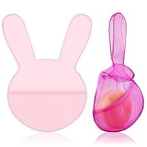 뷰티 샴푸 컨디셔너 바 파우치 메시 토끼 모양 여행용 비누 홀더 수세미 버블 폼 네트 바디 샤워 목욕 각질 제거용 2개(라이트 핑크 로즈 핑크) 미국직송 293681, 라이트 핑크/ 로즈 핑크